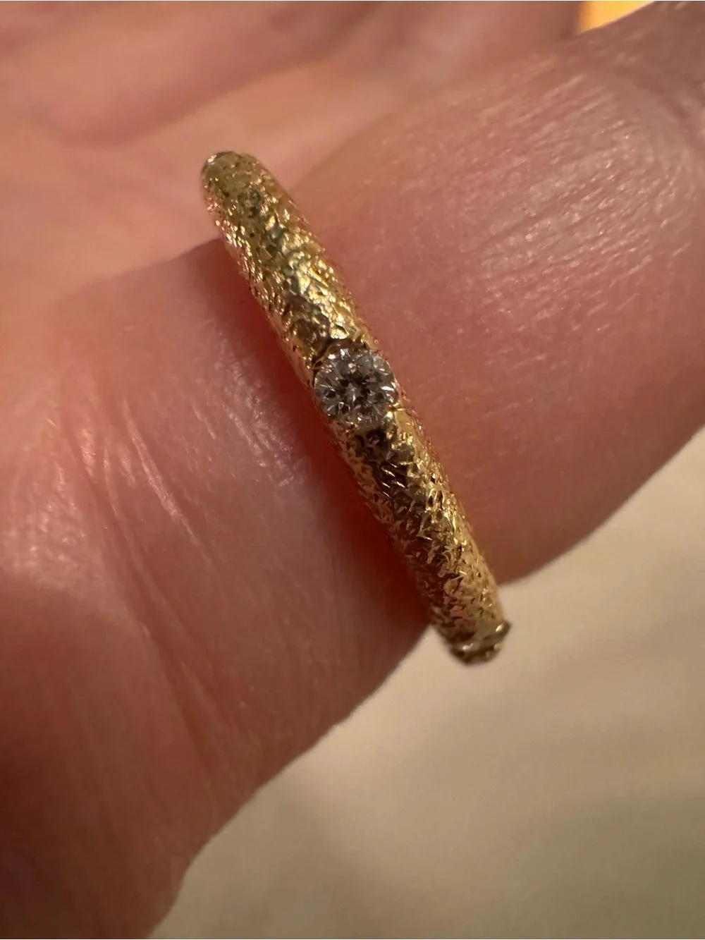 Imperfect Grace Maude Ring - 14k Gold and Diamond Band - size 6